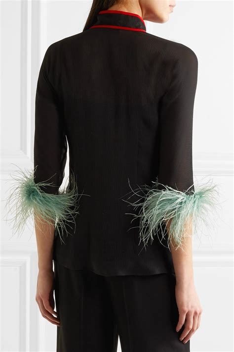 prada feather shirt|Prada Sweatshirts for Women .